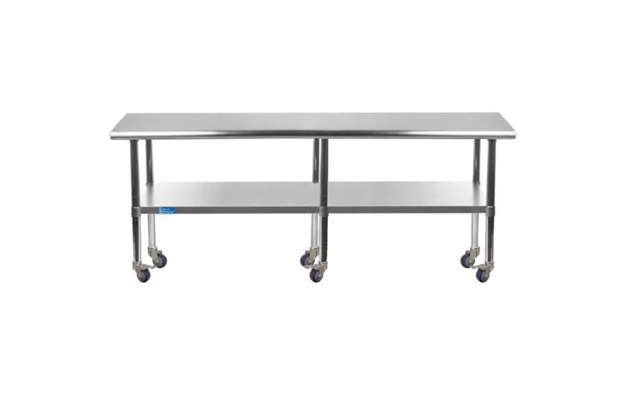 24" X 84" Stainless Steel Work Table With Undershelf and Casters