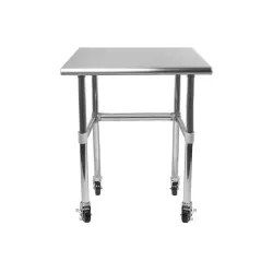 30" X 24" Stainless Steel Work Table With Open Base & Casters