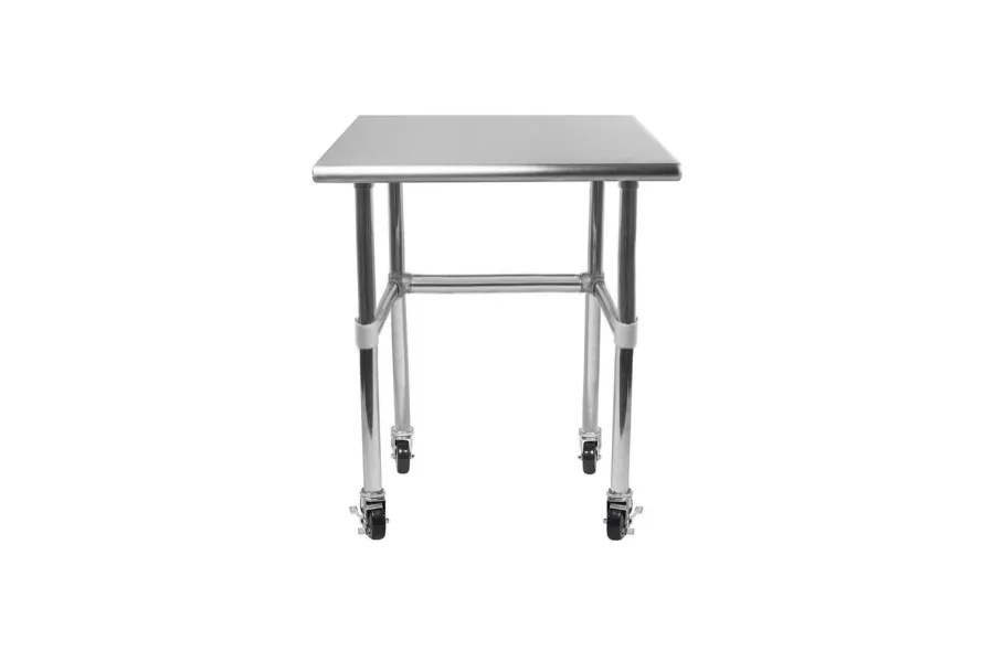 30" X 30" Stainless Steel Work Table With Open Base & Casters