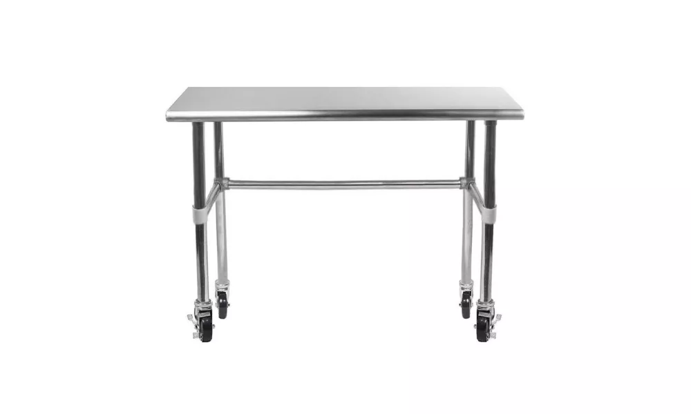 36" X 36" Stainless Steel Work Table With Open Base & Casters