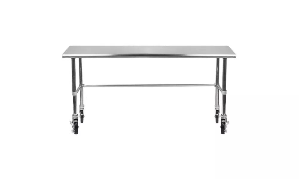14" X 60" Stainless Steel Work Table With Open Base & Casters