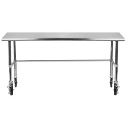 14" X 72" Stainless Steel Work Table With Open Base & Casters