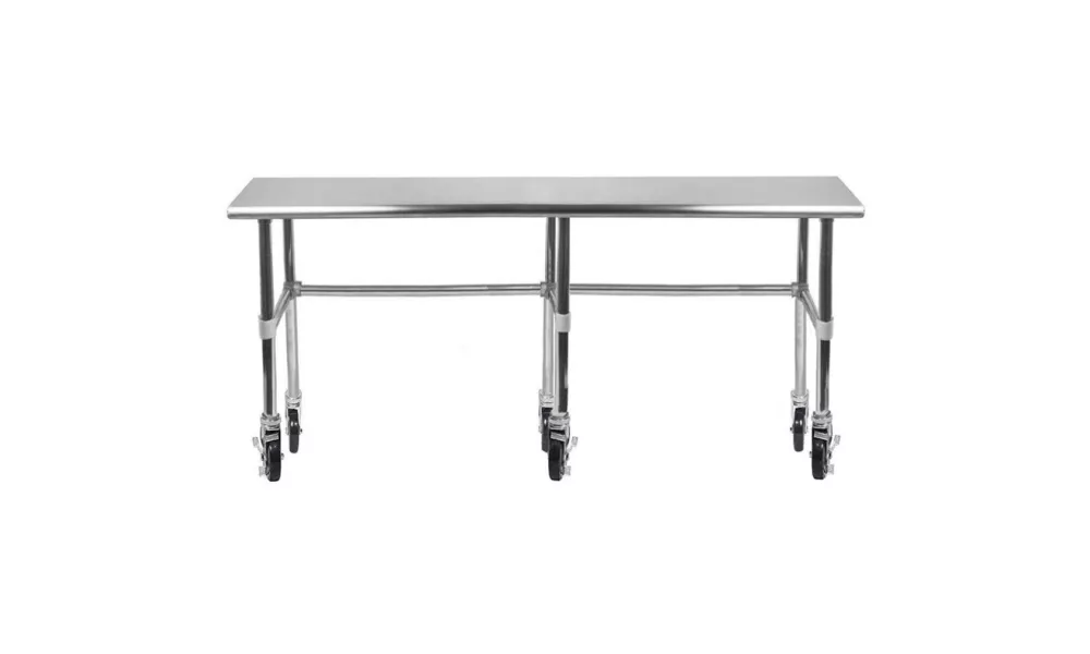 14" X 96" Stainless Steel Work Table With Open Base & Casters