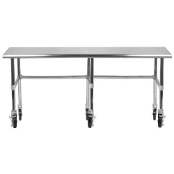 14" X 84" Stainless Steel Work Table With Open Base & Casters