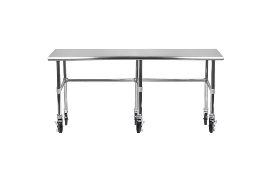 30" X 84" Stainless Steel Work Table With Open Base & Casters
