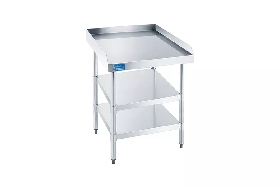 30" X 36" Work Table with Two Undershelves with Backsplash and Sidesplashes