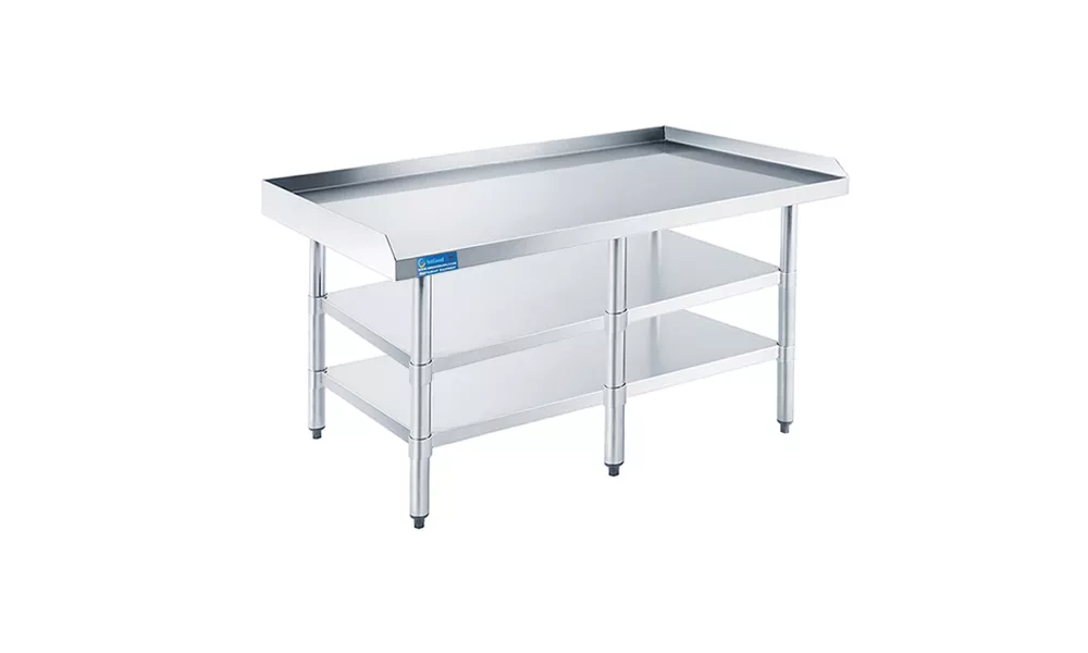 30" X 72" Work Table with Two Undershelves with Backsplash and Sidesplashes