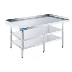 30" X 84" Work Table with Two Undershelves with Backsplash and Sidesplashes