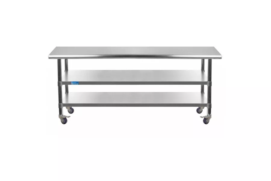 30" X 60" Stainless Steel Work Table with 2 Shelves and Wheels