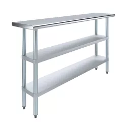 14" X 60" Stainless Steel Work Table With Second Undershelf