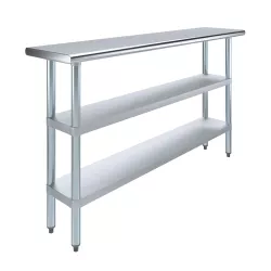 14 in. x 60 in. Stainless Steel Table With Two Undershelves