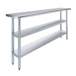 14" X 72" Stainless Steel Work Table With Second Undershelf
