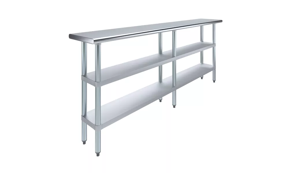 14" X 84" Stainless Steel Work Table With Second Undershelf