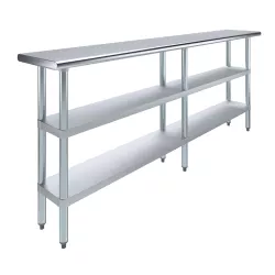 14 in. x 84 in. Stainless Steel Table With Two Undershelves