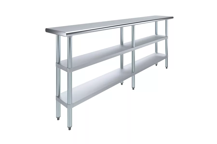 14 in. x 84 in. Stainless Steel Table With Two Undershelves