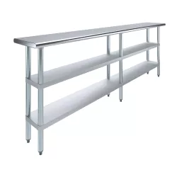 14" X 96" Stainless Steel Work Table With Second Undershelf