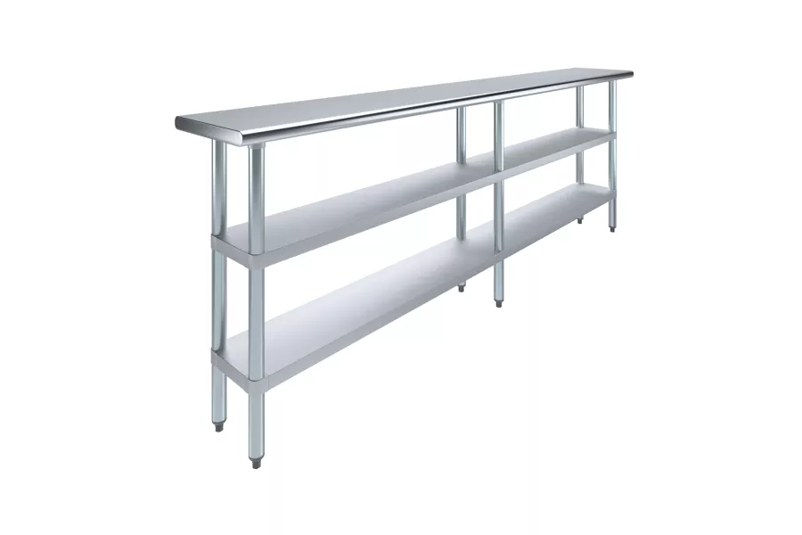 14 in. x 96 in. Stainless Steel Table With Two Undershelves