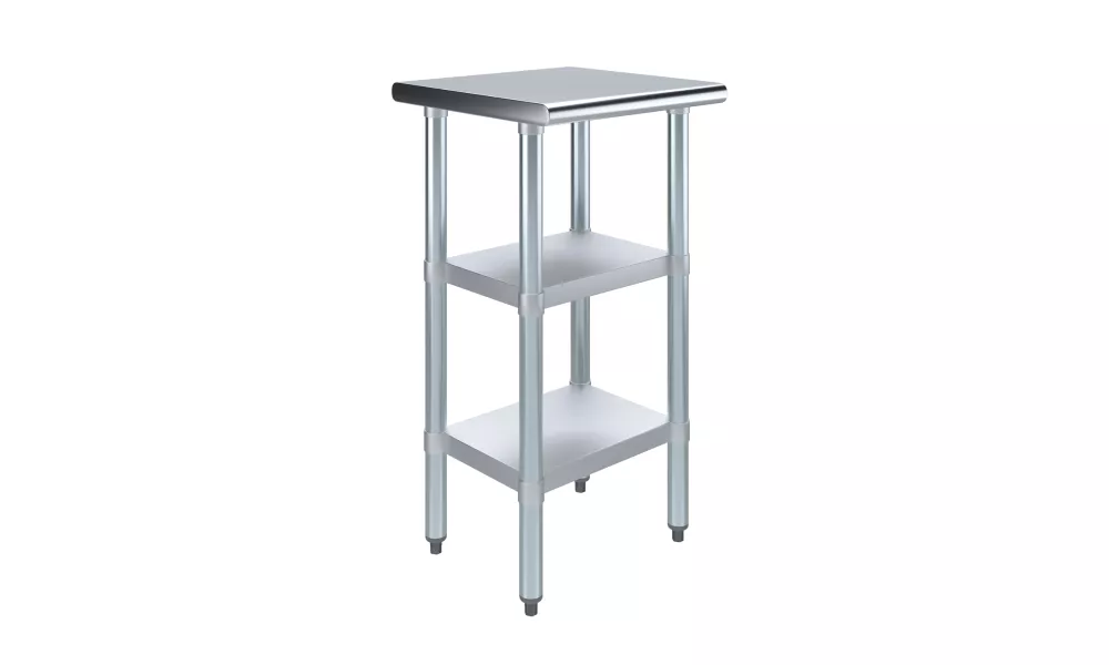 18" X 18" Stainless Steel Work Table With Second Undershelf