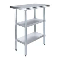 18" X 30" Stainless Steel Work Table With Second Undershelf