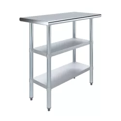 18" X 36" Stainless Steel Work Table With Second Undershelf