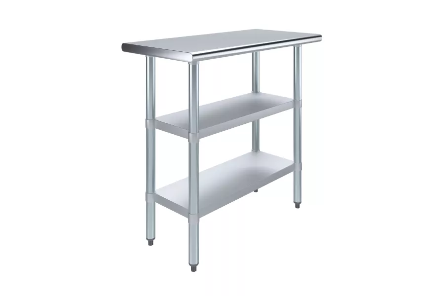 18 in. x 36 in. Stainless Steel Table With Two Undershelves