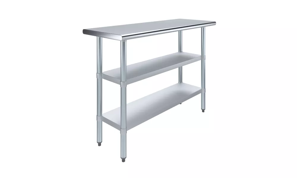 18" X 48" Stainless Steel Work Table With Second Undershelf