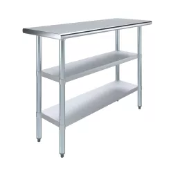 18" X 48" Stainless Steel Work Table With Second Undershelf