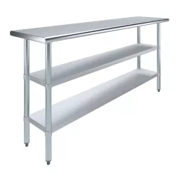 18" X 72" Stainless Steel Work Table With Second Undershelf