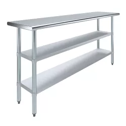 18 in. x 72 in. Stainless Steel Table With Two Undershelves