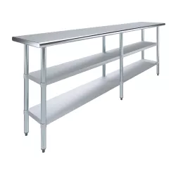 18" X 96" Stainless Steel Work Table With Second Undershelf