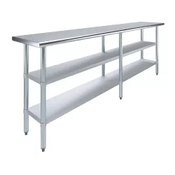 18 in. x 96 in. Stainless Steel Table With Two Undershelves