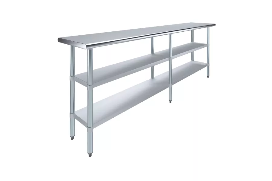 18 in. x 96 in. Stainless Steel Table With Two Undershelves