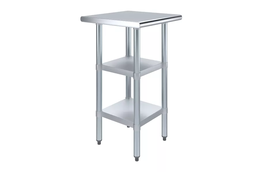 20 in. x 20 in. Stainless Steel Table With Two Undershelves