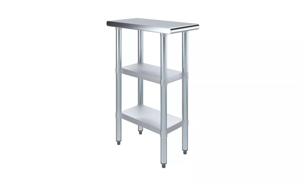 24 in. x 12 in. Stainless Steel Table With Two Undershelves