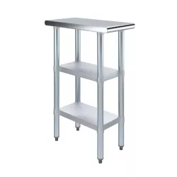 24 in. x 12 in. Stainless Steel Table With Two Undershelves