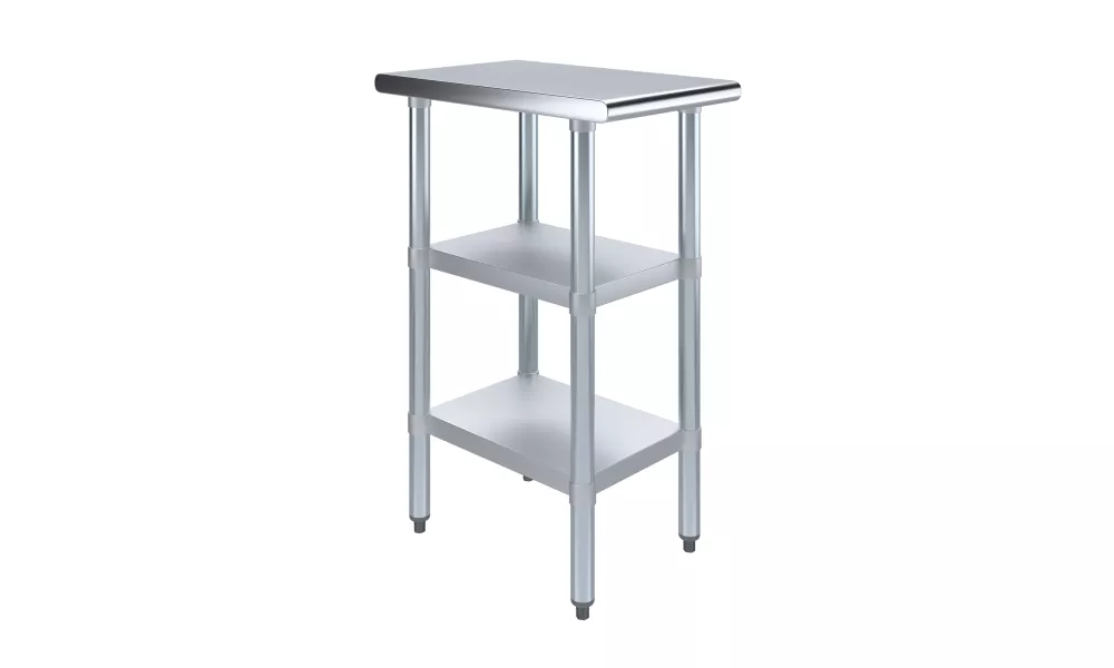 24" X 15" Stainless Steel Work Table With Second Undershelf