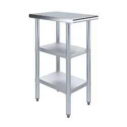 24" X 15" Stainless Steel Work Table With Second Undershelf