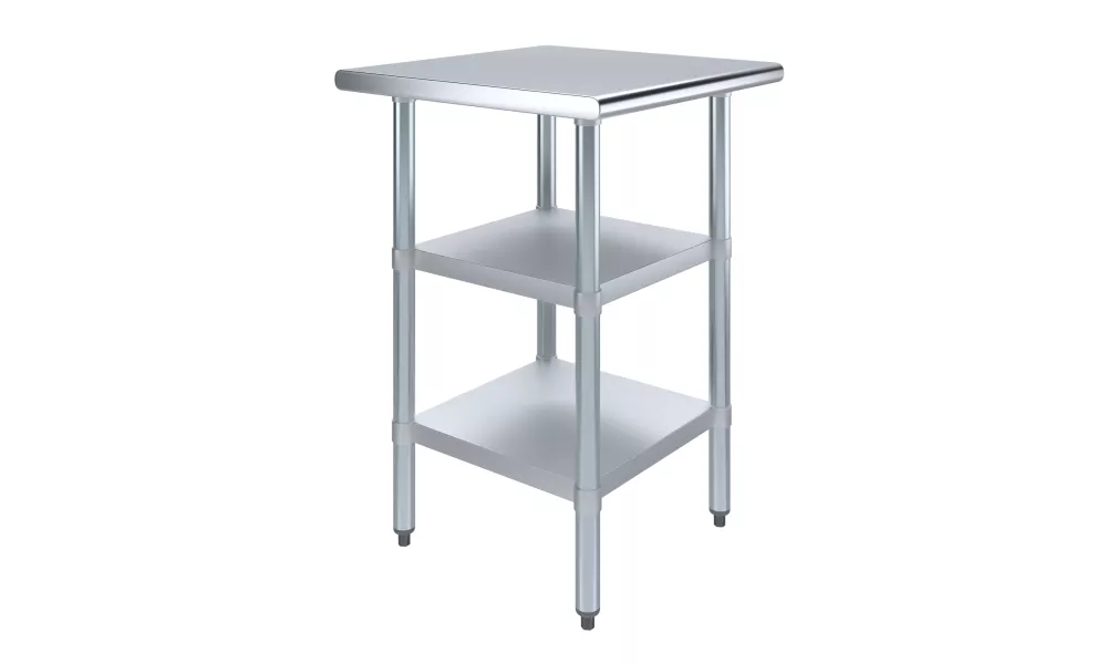 24" X 24" Stainless Steel Work Table With Second Undershelf