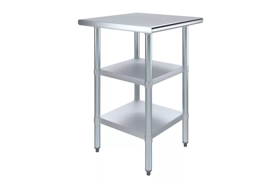 24 in. x 24 in. Stainless Steel Table With Two Undershelves