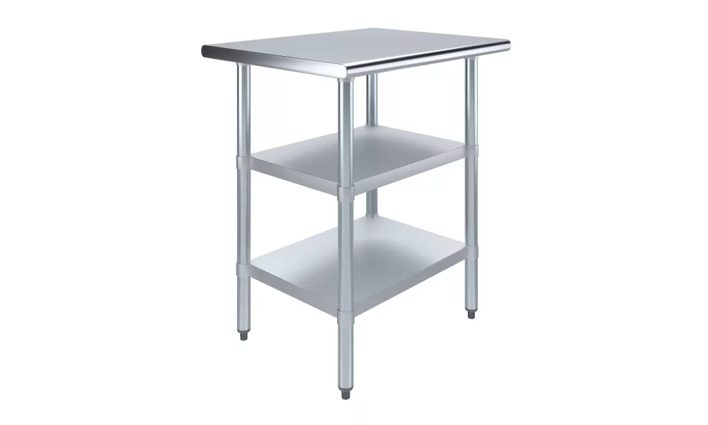 24 in. x 30 in. Stainless Steel Table With Two Undershelves