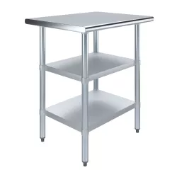 24" X 30" Stainless Steel Work Table With Second Undershelf