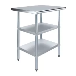 24 in. x 30 in. Stainless Steel Table With Two Undershelves