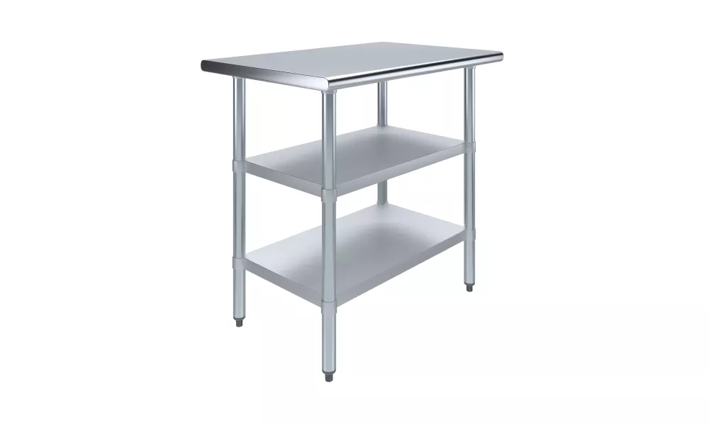 24" X 36" Stainless Steel Work Table With Second Undershelf
