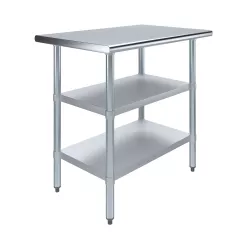 24" X 36" Stainless Steel Work Table With Second Undershelf