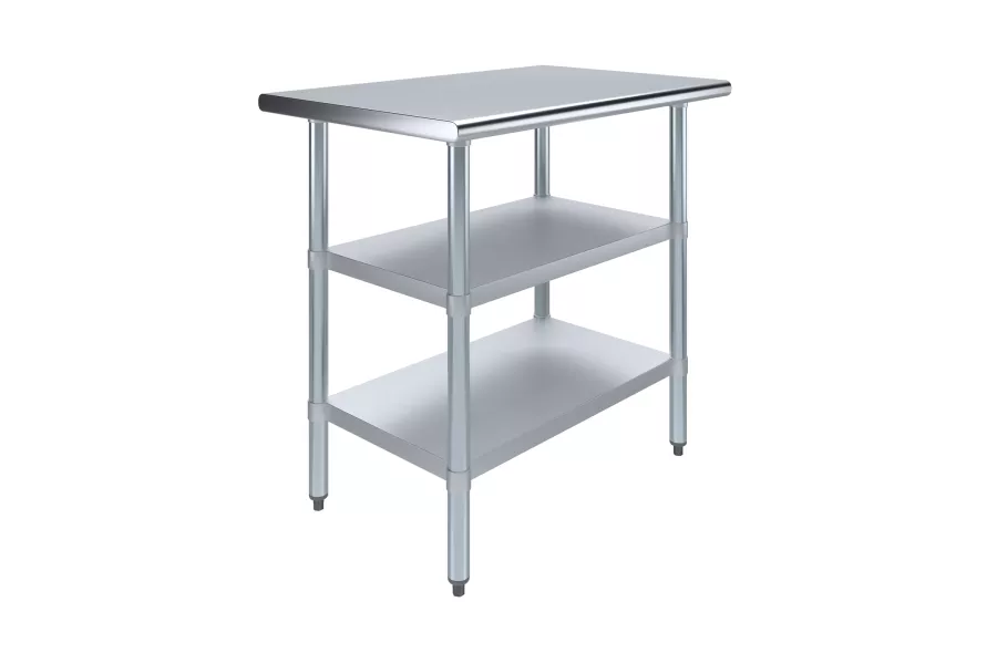 24 in. x 36 in. Stainless Steel Table With Two Undershelves