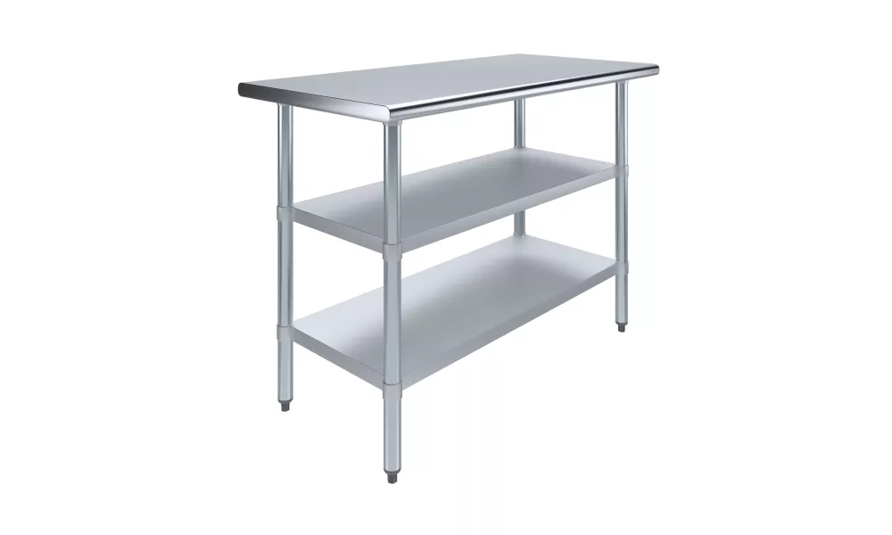 24" X 48" Stainless Steel Work Table With Second Undershelf
