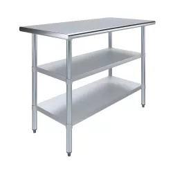 24" X 48" Stainless Steel Work Table With Second Undershelf