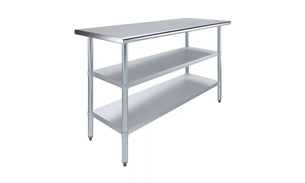 24 in. x 60 in. Stainless Steel Table With Two Undershelves