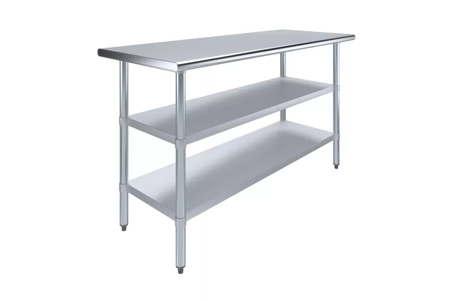 24 in. x 60 in. Stainless Steel Table With Two Undershelves