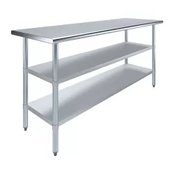 24 in. x 72 in. Stainless Steel Table With Two Undershelves